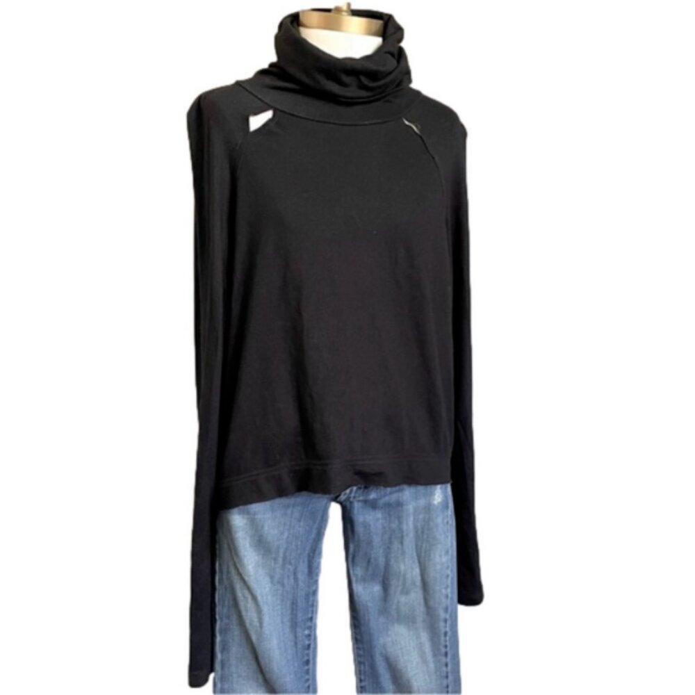 TWENTY Montreal Black Turtleneck Long Sleeve Knit w/ Cut-outs - Medium 🇨🇦